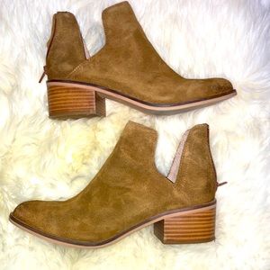 Ankle boots with backside zipper